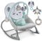 Nukido Babywippe Baby Wippe Babyschaukel Mit Vibrationssystem Vibration Metallrahmen Stabiler Kunststoff Montessori Spielzeug Bis Zu 18 kg Babywiege Sicherheitsgurte Minze