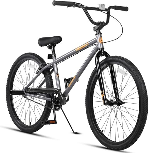 AVASTA 26 Zoll BMX Fahrräder Freestyle für Anfänger und Fortgeschrittene mit 2 Pegs Trick Cycling und Profi BMX Riding, grau