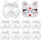 Lovesmile Masken Zum Bemalen Kinder, Katzenmaske,10 Stück Maske Katze Kinder, Maske Katze,Geeignet für Ostern Halloween Kostümpartys Karneval Rollenspiele und Geburtstagsfeiern