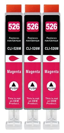 3 XXL Druckerpatronen kompatibel zu CLI-526 M Magenta für Canon PIXMA IP4850 IP4950 IX6550 MG5150 MG5250 MG5350 MG6150 MG6250 MG8150 MG8250 MX715 MX885 MX895