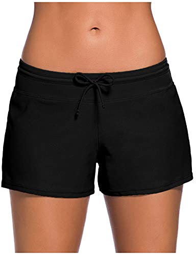 QzSSbii Wecker Buben Hosen Schwimmen Bikini Taille Briefs Ruches Bottom Beach Badebekleidung Set Elegante Tops (Black, XXL)