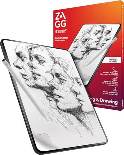 ZAGG Proteggi Schermo InvisibleShield Fusion Canvas per iPad Air 11 Pollici (Gen 6) (M2), Antiurto, AntiGraffio, riduzione dei riflessi, Superficie Opaca, Trasparente