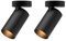 Klighten 2 Pcs Focos de Techo Orientable GU10, Focos Superficie Ajustables, Redondo Lampara Focos Techo de Metal, Focos Superficie, 70 x 130 mm, Bombilla no Incluida, Negro