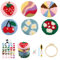 CEOVR Punch Needle Embroidery Kit Blumen,Pilze Punch-needle Sticken Untersetzer Erwachsene,Regenbögen Sticknadeln Stickrahmen Set Vollständig,10x10 cm
