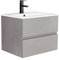 UEV Waschtisch mit Unterschrank, Waschbeckenunterschrank 60cm hängend, mit 2 Schubladen, Soft-Close-System, Waschplatz, Aufsatzwaschbecken, Badmöbel für Gäste WC, dunkel grau