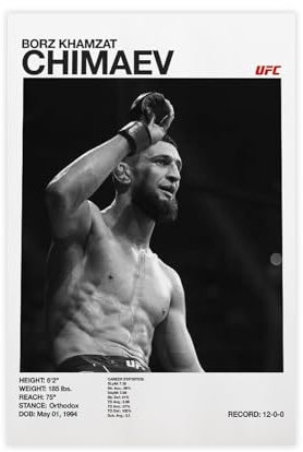 bacrhjlb Khamzat Chimaev Poster, UFC Leinwandposter, Schlafzimmer, Dekoration, Landschaft, Büro, Raumdekoration, Geschenk, 30 x 45 cm