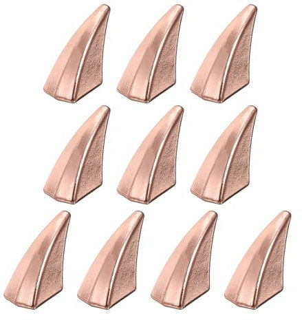 QUARKZMAN 10 Set Leder Nieten 17 x 12mm Doppelkappe Hohlnieten Hornschrauben Zubehör mit Metall Schraubnieten Rücknieten Punk für Gürtel Dekoration Kleidung Katzenkrallen-Spikes (Roségold)