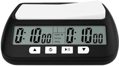 kowaku Schachzubehör mit Speicherfunktion, kompakter Schachspiel-Timer, Schachuhr für internationales Schachspiel, Geschenke, chinesisches Schachspiel, Schwarz