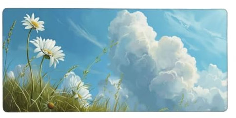 Gaming Tapis de Souris Nuage, Grand Tapis de Souris XXL 1200x600x3mm, Bleu Tapis Souris Clavier et Bureau Surface Lisse et Base en Caoutchouc Anti-dérapant Soft Cloth, PC et Ordinateur Portable N1-12