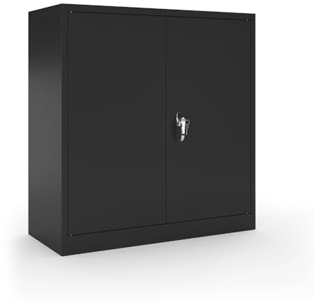 Vicco Metallschrank, Schwarz, 85 x 90 cm