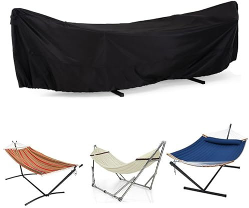Housse de protection imperméable en tissu Oxford 210D pour hamac, housse de protection anti-poussière pour camping, jardin, balançoire en plein air, noir (taille : 285 x 80 x 17 cm)