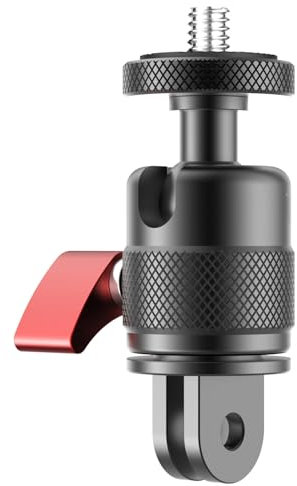 Adapter 360 Grad Einstellbarer für Insta360 X5/X4/X3,GoPro13/12,DJI Osmo Action 5 Pro,Action 4 Aluminiumlegierung Kamerahalterung für Action-Kameras Insta360, GoPro,DJI Osmo Action