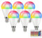 Kowanie 6er Pack E14 LED Lampe RGB Glühbirne: Leuchtmittel dimmbare Edison Glühlampe mit Fernbedienung 3000K Warmweiß 4W Farbwechsel 16 Farbe 4 Dynamic Modes Farbige Birne Deko für Party Bar KTV
