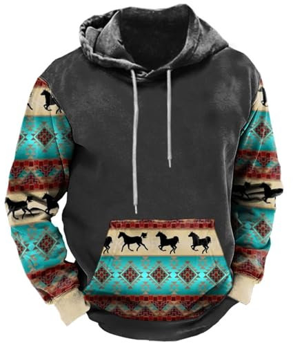 Hoodie Herren Bedrucktes Langärmliges Kapuzenpullover Im Herbst Und Winter, Langarmshirt Weich Bequem, Sweatshirt Lässige Modische Strickpullover Oberteile Klassisch Aus Hochwertiger