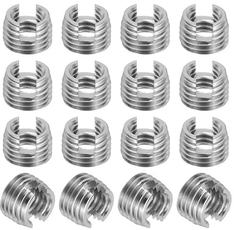 PATIKIL Insert Fileté Auto-Taraudeurs, 20 Pcs M6 x M9 x 6mm Acier Inoxydable 303 Filetage Adaptateur Réducteur Vis à Fente Inserts de Réparation Écrous Manchon
