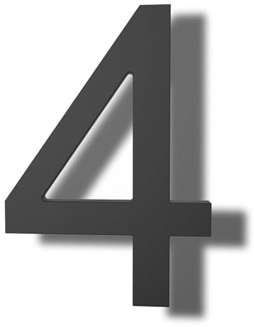 Black Self Adhesive House Numbers, 3 Inch Stick on Door Numbers Stickers for Front Door, Mailbox, Apartment Hotel, Durable and Easy to Install Door Number Stickers (Black) (4)