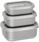 Lille Home Contenedores de comida de acero inoxidable de primera calidad con exterior antideslizante, juego de 3, 470 ml, 900 ml, 1.4 L, a prueba de fugas, sin BPA, control de porciones (Gray)
