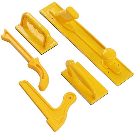 Tischkreissägen-Schubblock, Schiebestock-Sicherheits-Schubblock-Stick-Handschutz-Werkzeugset 5-teiliges Schiebestock-Set für Tischkreissägen, Frästische, Bandsägen