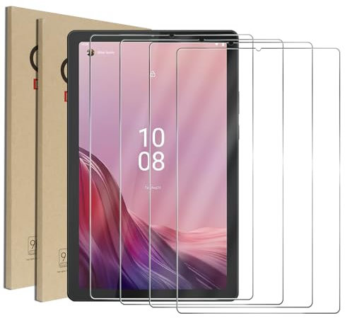 JUGCUT 4Pcs Tempered Glass Screen Protector for Lenovo Tab M9, Anti Scratch 9.0 Inch Tempered Glass TB-310FU Ultra Clear Case friendly and Easy Installation