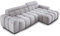 Ecksofa BULL 285x168x77/97 cm, Rechte Seite Mit Schlaffunktion, Elektrisch Ausziehbarer Sitzfläche, Verstellbaren Kopfstützen, Dunklen Buchenholzfüßen, Hydrophobem SALVADOR-Bezugstoff - Esche