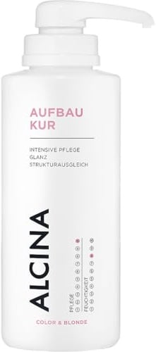 ALCINA Aufbau-Kur | 1 x 500 ml | Intensive Pflege für coloriertes, blondiertes, gesträhntes oder umgeformtes Haar | Gleicht Strukturunterschiede im Haar aus | Verleiht Glanz | Mit Cashmere-Extrakt