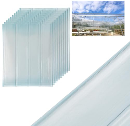 Peviasot Wellplatten, 2 mm FRP-Trapezprofil-Wellblech, 90 * 120 cm Wellplatten Transparent, Dachplatten Wetterfest, Dach Profilplatten Trapez, Beleuchtungspaneele, 10 Stück