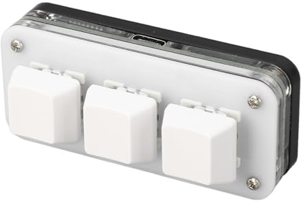 Yctze Mini Teclado de 3 Teclas, Teclado Mecánico para Juegos USB, Macro Programable con Interruptor Azul Retroiluminado RGB, Ideal para PC, Oficina, Trabajo y Juegos (White)
