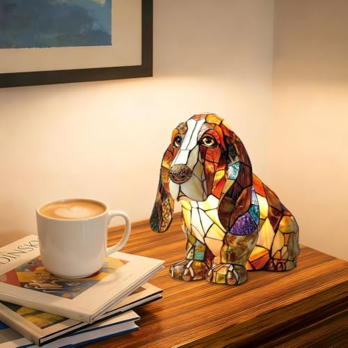 Deko Nachtlicht, Leuchthund Lampe aus Harz, Lampe Hund | LED Night Light Energieklasse A, Haustier Dekolampe Nachtlampe für Hundefans Wohndeko Kinderzimmer