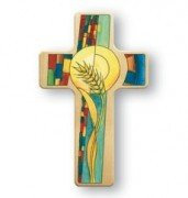 Butzon & Bercker Kinderkreuz aus Buche – Weizenkorn – christliches Wandkreuz mit Symbol & Text – Auswahl verschiedener Motive – ideal zur Taufe, Kommunion, Einschulung
