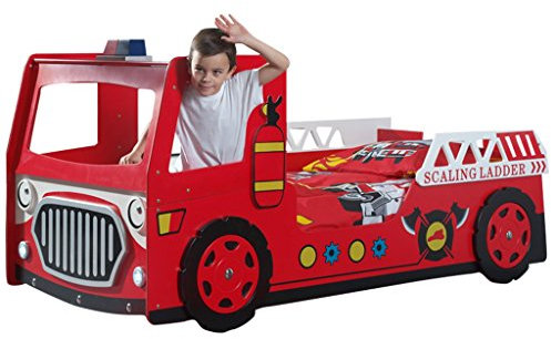 Vipack Autobett Bett scft201 neuen Feuerwehrmann MDF Rot 223 x 101 x 101 cm