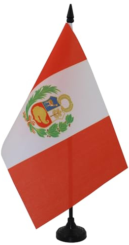 AZ FLAG - Tischflagge Peru - 21x14 cm - Peruanische Tischfahne 14 x 21 Cm - Flaggen