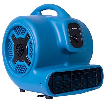 XPower P-830 Professional Air Mover, Carpet Dryer, Floor Fan, Blower for Water Damage Restoration, Commercial Cleaning and Plumbing Use - 1 HP, 3600 CFM, 3 Speeds, Blue