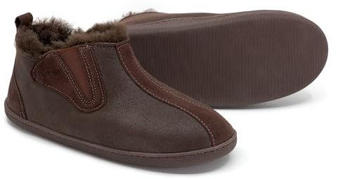 Vanuba Damenschuhe Lammfell Echtleder Wolle Pantoffeln Schlappen Damen Schuhe, braun/braun, EU 39 39 EU Leder Harz Braun/Braun