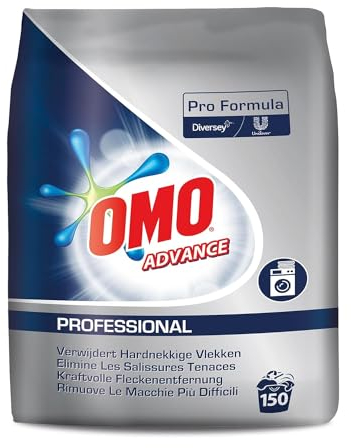Omo Professional Waschmittel für gewerbliche Ansprüche und professionelle Reinigung – Phosphatfreies Vollwaschmittel mit aktivem Fett- und Fleckenlöser, 14,25 kg / 150 Wäschen