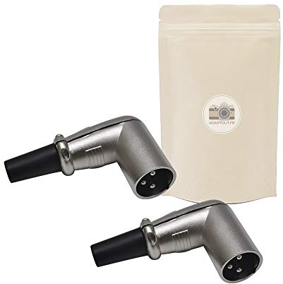 X2 Coude XLR 3 Broches Male à Souder Adaptateur Connecteur à Angle Droite 90 degrés Audio Microphone - ADAPTOUT Marque FRANÇAISE