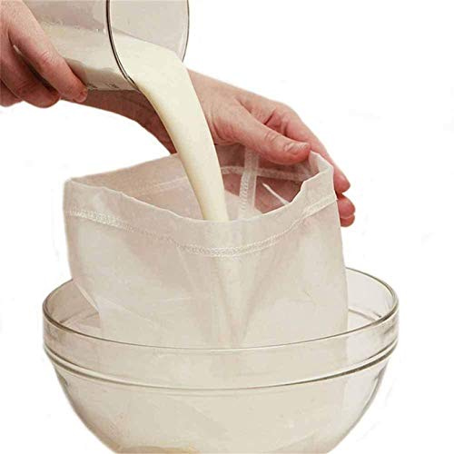 200 Micron Premium Fine Mesh Food Grade Nut Milk Bag for Almond/Soy Yogurt/Juice - Fine Mesh Nylon Cheesecloth & Cold Brew Coffee Filter, 10 x 12 - Extra Thick (2)