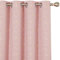 Deconovo Set mit 2 Vorhängen, silberfarben, Motiv Verdunkelungslinie, Thermo, 117 x 229 cm, Ösenvorhang, modernes Design, für Schlafzimmer, Haus, Wohnzimmer, Korallenrosa