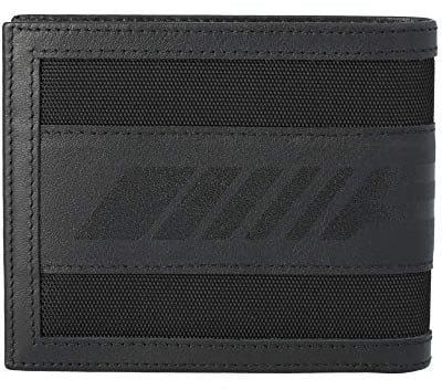 AMG Mercedes Benz Original Herren Geldbörse Leder/Nylon Schwarz mit RFID Schutz 12x10x2cm