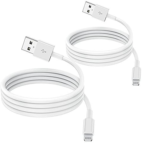 [2 Pack] 1m Câble Chargeur iPhone certifiés MFi Apple, Cordon de câble Apple Lightning vers USB 1 mètres pour iPhone 12/11/11Pro/11Max/ X/XS/XR/XS Max/8/7/6/ iPad 5S/Se