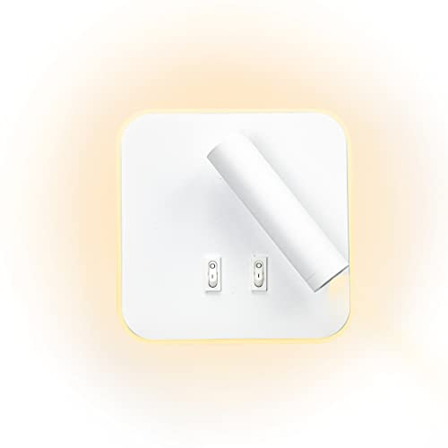 BOYIR 12W LED Wandleuchte Innen Wandlampe Aluminium Wandbeleuchte mit Schalter Leselicht Nachttischlampe Wandbeleuchtung für Wohnzimmer Flur Schlafzimmer Treppenhaus 3000K (3W+9W)