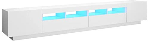 Susany Mobile Porta TV Moderno in Truciolato con 2 Armadietti a Luce LED 180|200|260|300x35x40 cm,Mobile Porta TV con Ripiani,Mobile Porta TV Soggiorno,Mobile Porta TV Soggiorno Moderno