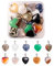 BEEFLYING 20 Stück Edelstein-Anhänger in Herzform, Anhänger aus Naturstein, Heilung Chakra Kristall Edelsteine Berg-Charms für Schmuck Halsketten Armbänder