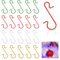 Yisscen 120 Pezzi Ganci Albero di Natale, Ganci Palline di Natale, Ganci per Ornamento Gancetti Palline di Natale a Forma di S -Metallo (Gold/D'Argento/Rosso/Verde)