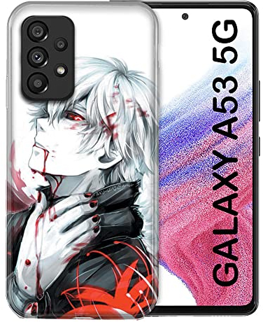 Cokitec Schutzhülle für Samsung Galaxy A53 5G Manga Tokyo Ghoul Kaneki Weiß, Mehrfarbig