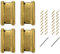 2 Pairs Double Action Stainless Steel Door Hinges in Brass Saloon Cafe Door Self-Closing Perfect Adjustable (5inch (126mm))