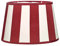 Brillibrum Design Lampenschirm gestreift Tischlampenschirm mit Streifenmuster für Lampenfassung E27 E14 Streifen Design Tischleuchte oval rund Stoff (Oval: 22x15x15cm, Rot - Creme)