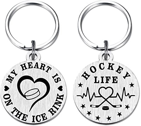 Mataly Hockey-Geschenke für Jungen, Mädchen, Männer, Frauen, Hockeyspieler, Eishockey-Thema, Schlüsselanhänger, Zubehör, Hockey-Schlüsselanhänger, Hockey Keychain
