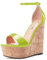 Castamere Mujer Alto High cuña esparto Plataforma Heel Abierta Punta Correa Tobillo Sandalias de Boda Fiesta Dress 15 CM Heels Verde Lima 39 EU