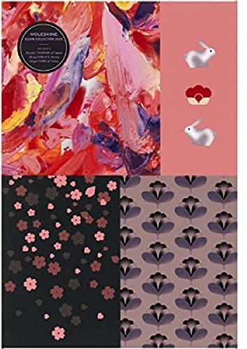 Moleskine - Limitierte Edition - Asian Culture Front Collection, Sammlerbox-Set, Notizbuch mit Sakura-Motiv, 2x Jahr des Hasen-Notizbuch, Hardcover