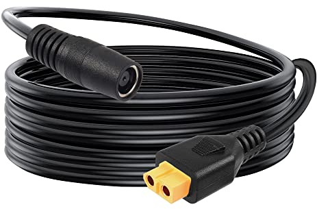 GELRHONR DC 8 mm auf XT60 Solarpanel-Adapter-Stromkabel, 14 AWG DC7909 auf XT60-Rundsteckverbinder-Klinkenkabel für Solargenerator, tragbares Kraftwerk und Solarpanel, 1 m (DC8mm Female) Black